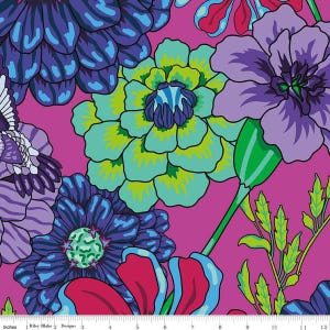 2 yard 31&quot; End of Bolt - Botanic Blast Carnations WIDE BACK WB15560 Hot Pink - Riley Blake - 107/108&quot; Wide - Quilting Cotton Fabric