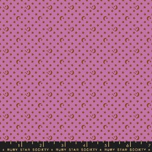 Ooh Lucky Lucky Stars RS4118 Heliotrope - Moda Fabrics - Celestial Moon Ditsy - Ru- Star Society - Quilting Cotton Fabric