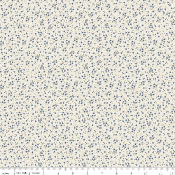 Tela floral azul ditsy de Ana de las Tejas Verdes C16126 - Tela de algodón para acolchado Riley Blake - Producto con licencia