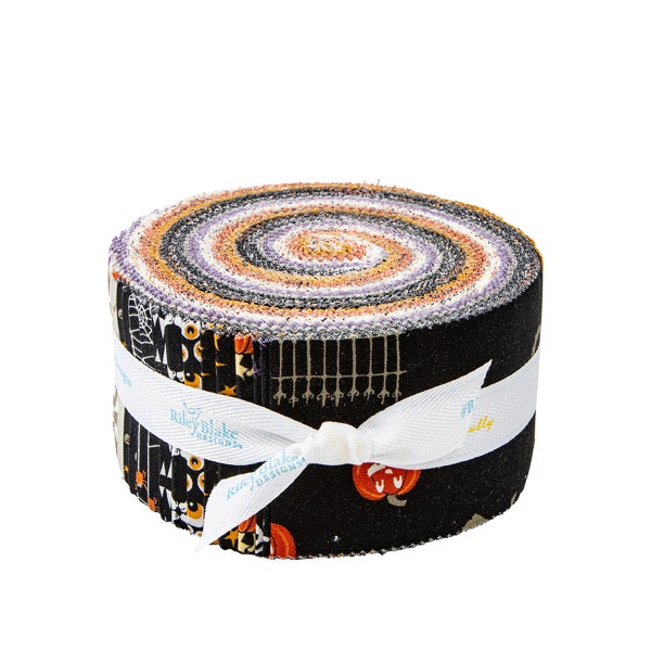 SALE Beggar's Night 2.5 Inch Rolie Polie Jelly Roll 40 pieces - Riley Blake - Precut Pre cut Bundle - Halloween - Quilting Cotton Fabric