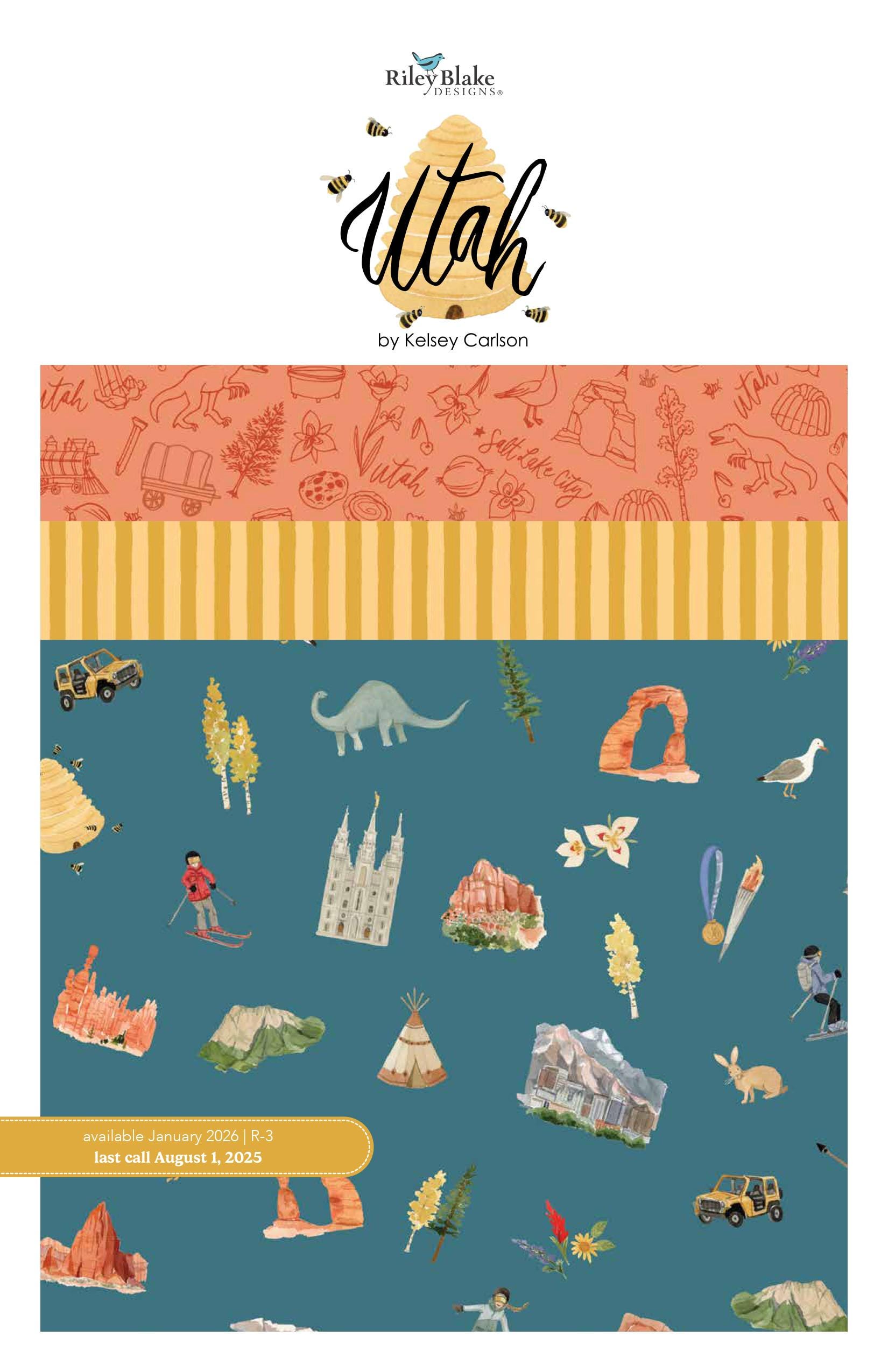 Utah Panel PD17025 - Riley Blake Designs - DIGITALLY PRINTED - Map ...