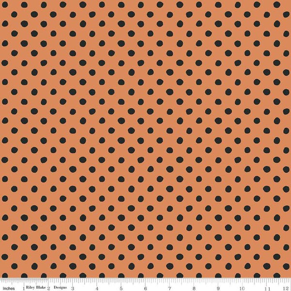 Trick or Treat Dots C15966 Orange - Riley Blake Designs - Irregular Varied Spots Circles Dot - Quilting Cotton Fabric