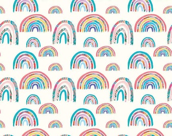 SALE Kindness, Always Rainbows CD13022 Cloud - Riley Blake Designs - DIGITALLY PRINTED Rainbow - Quilting Cotton