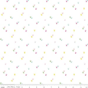 SALE Seasonal Basics Bunnies C656 White by Riley Blake Designs - Easter Spring - Quilting Cotton Fabric