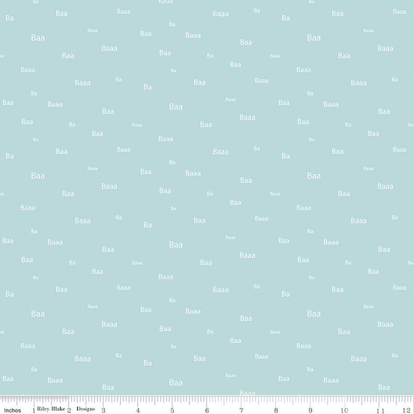 CLEARANCE FLANNEL Baaa F12007 Blue - Riley Blake Designs - Children's Sheep Text - FLANNEL Cotton Fabric