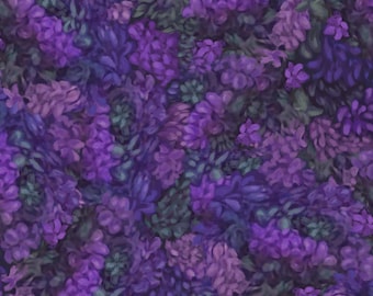 Mystical Unicorn 30614V Floral Texture Purple. Priced by the Half