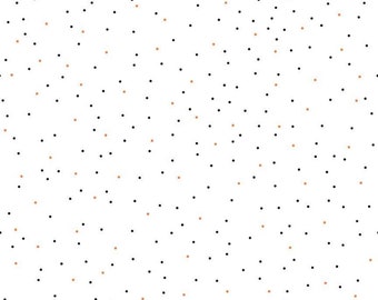 Pin Dot Halloween - Riley Blake Designs - Orange Black Dots on White - Lori Holt - Quilting Cotton Fabric - choose your cut