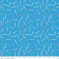 SALE Get Your Cray-on with Crayola Crayons C15412 Blue - Riley Blake Designs - Scattered Crayon - Quilting Cotton Fabric - Licensed Product