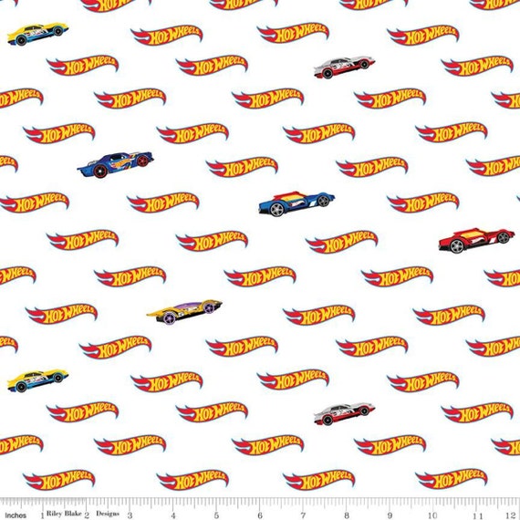 100% Cotton Licensed Fabric - Hot Wheels Logo - 43' 100% Cotton Licensed Fabric - Hot Wheels Logo - 43'