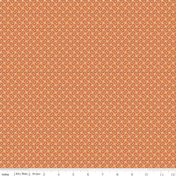 SALE Calico Flowerbed C12853 Yam - Riley Blake Designs - Lori Holt - Floral Flowers Geometric - Quilting Cotton Fabric