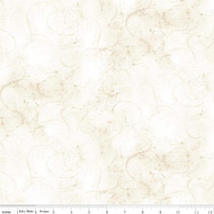 SALE Painter&#39;s Watercolor Swirl C680 Aged White - Riley Blake Designs - Off White Tone-on-Tone - Quilting Cotton Fabric