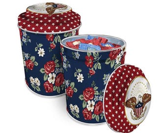 SALE Independence Quilty Clips Patriotic Fabric Clip - Riley Blake Enamel Clip Tin
