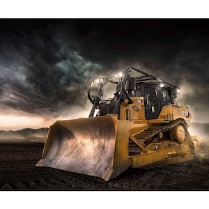 CAT Dozer Panel P10991 by Riley Blake Designs - Construction Bulldozer DIGITALLY Printed - Quilting Cotton Fabric