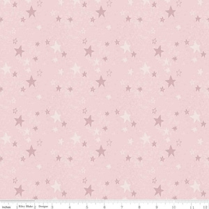 FLANNEL Safari Stargazing Girl Stars F15314 Pink - Riley Blake Designs - Star Celestial - FLANNEL Cotton Fabric