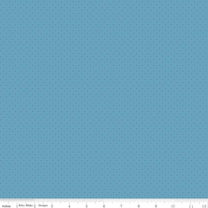 SALE American Jane Pindots C840 Ocean - Riley Blake Designs - PRINTED Tiny Swiss Dots - Quilting Cotton Fabric