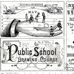 May include: Black and white illustration of a hand holding a group of children. The hand is holding a ruler with numbers 1 through 7. The text "MEMORANDA FOR MAY" is at the top of the image. The text "The Public School Drawing Course" is at the bottom of the image.