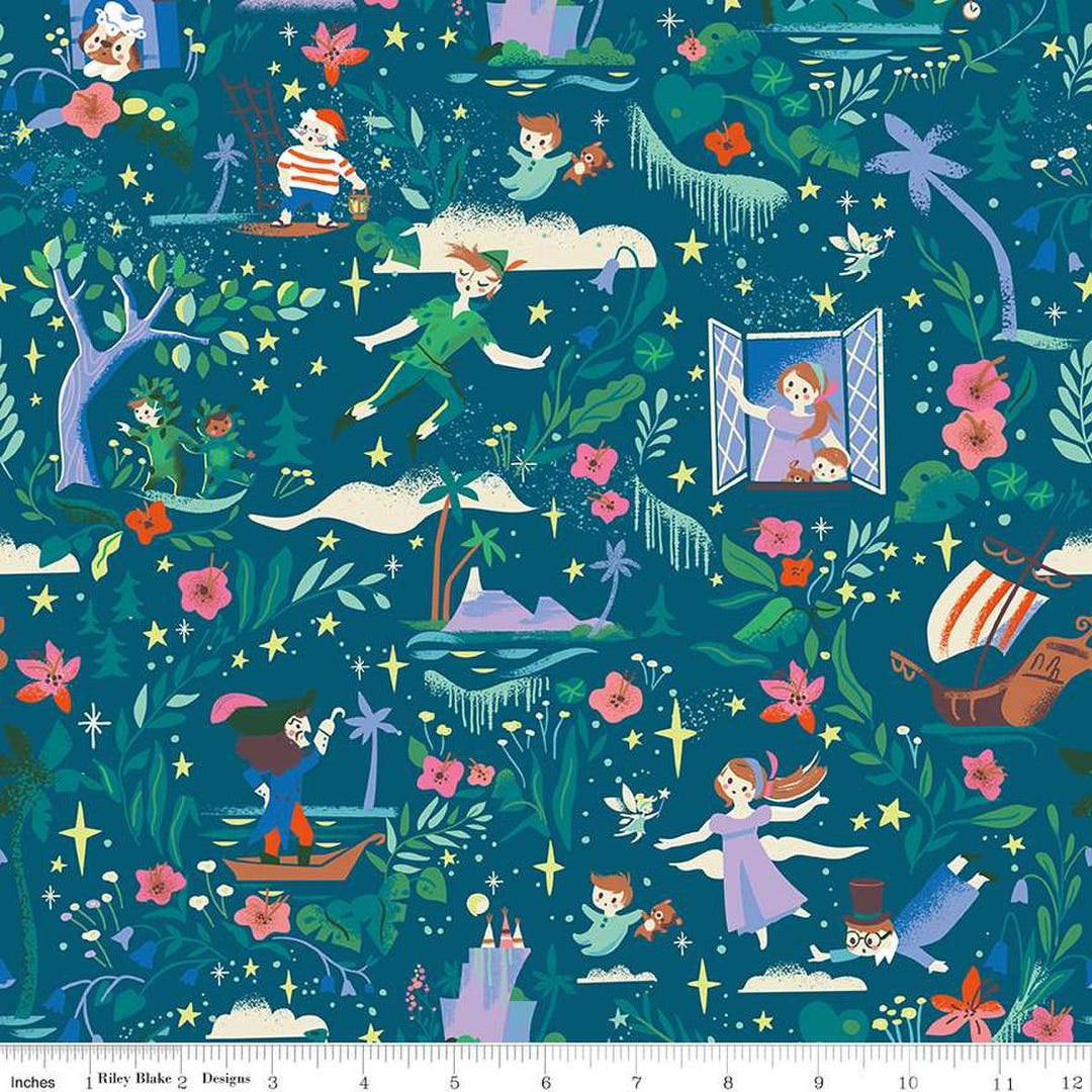 Forever Neverland Main C15900 Night - Riley Blake Designs - Peter Pan ...