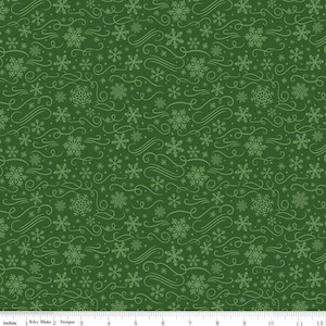 SALE The Magic of Christmas Snowflakes C13644 Green - Riley Blake Designs - Quilting Cotton Fabric