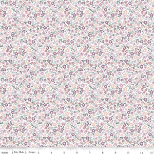 Buds & Butterflies Daisy Delight C15356 White by Riley Blake Designs - Floral Flowers Blossoms - Quilting Cotton Fabric