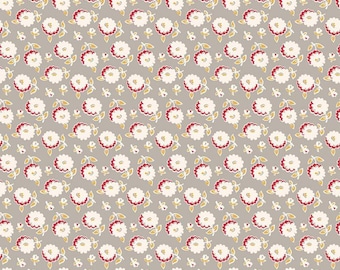 SALE Cook Book Mums C11768 Pewter - Riley Blake  - Lori Holt - Floral Flowers - Quilting Cotton