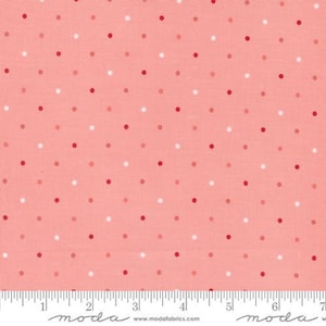 SALE Magic Dot 5230 Pink Lemonade - Moda Fabrics - Polka Dots Dotted - Quilting Cotton Fabric