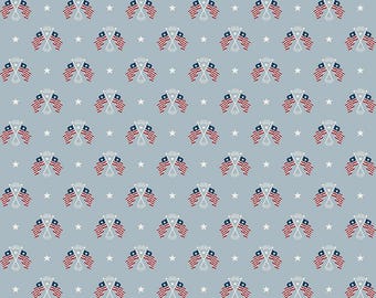 SALE Independence Old Glory Blue Patriotic Fabric - C17333 - Riley Blake Quilting Cotton Fabric