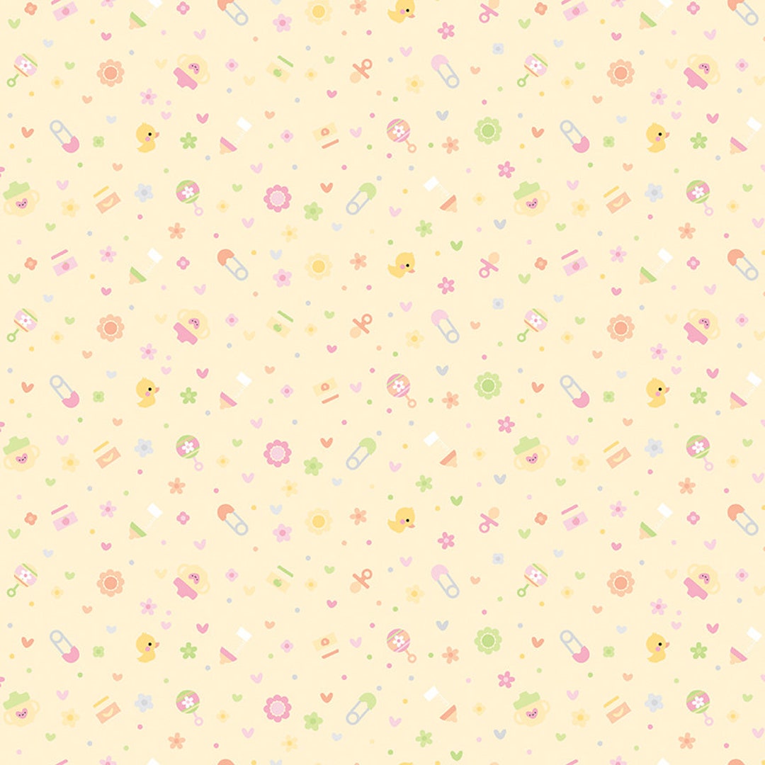 Fat Quarter End of Bolt-sale FLANNEL Baby Girl Binkies and Bottles ...
