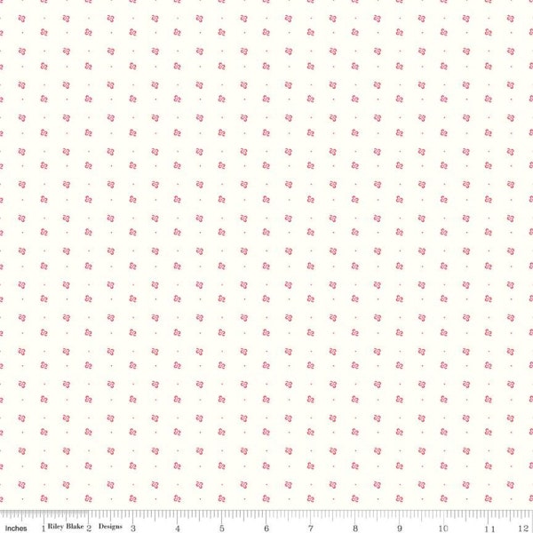Bee Backgrounds Clover C9711 Tea Rose - Riley Blake Designs - Clovers Pin Dots Off White - Lori Holt - Quilting Cotton Fabric