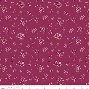 SALE Indigo Garden Ditzy C11274 Wine - Riley Blake Designs - Floral Flowers - Quilting Cotton Fabric