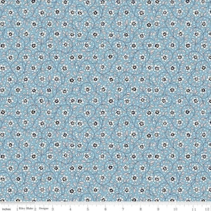 Denim Florals 01667406B Lily Trail B - Riley Blake Designs - Floral Flowers - Liberty Fabrics - Quilting Cotton Fabric