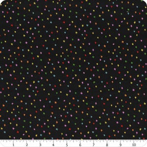 Mini Starry New Blender Stars RS4110 Vivid Rainbow - Moda Fabrics - Small Scattered Novelty Stars - Ruby Star - Quilting Cotton Fabric