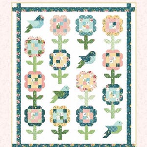 Songsparrow Quilt PATTERN P138 by Beverly McCullough - Riley Blake Designs - INSTRUCTIONS Only - Pieced Flowers Birds