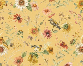 3-Yard Cut - Sunflower Whispers Prairie Yellow 108" WIDEBACK - WB16676 - Riley Blake Quilting Cotton Fabric