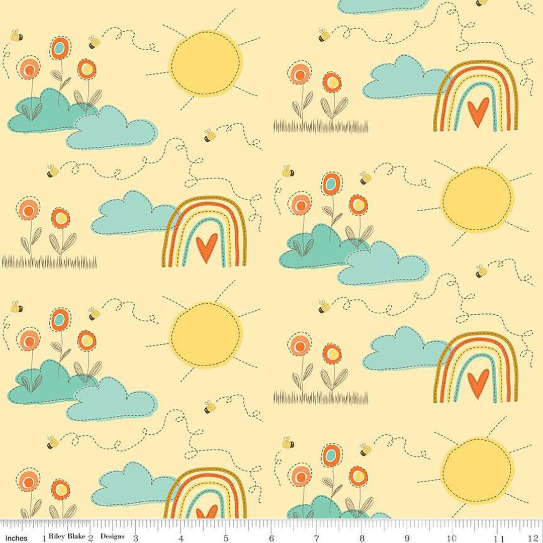 Fat Quarter End of Bolt - CLEARANCE Bumble and Bear Main C12670 ...