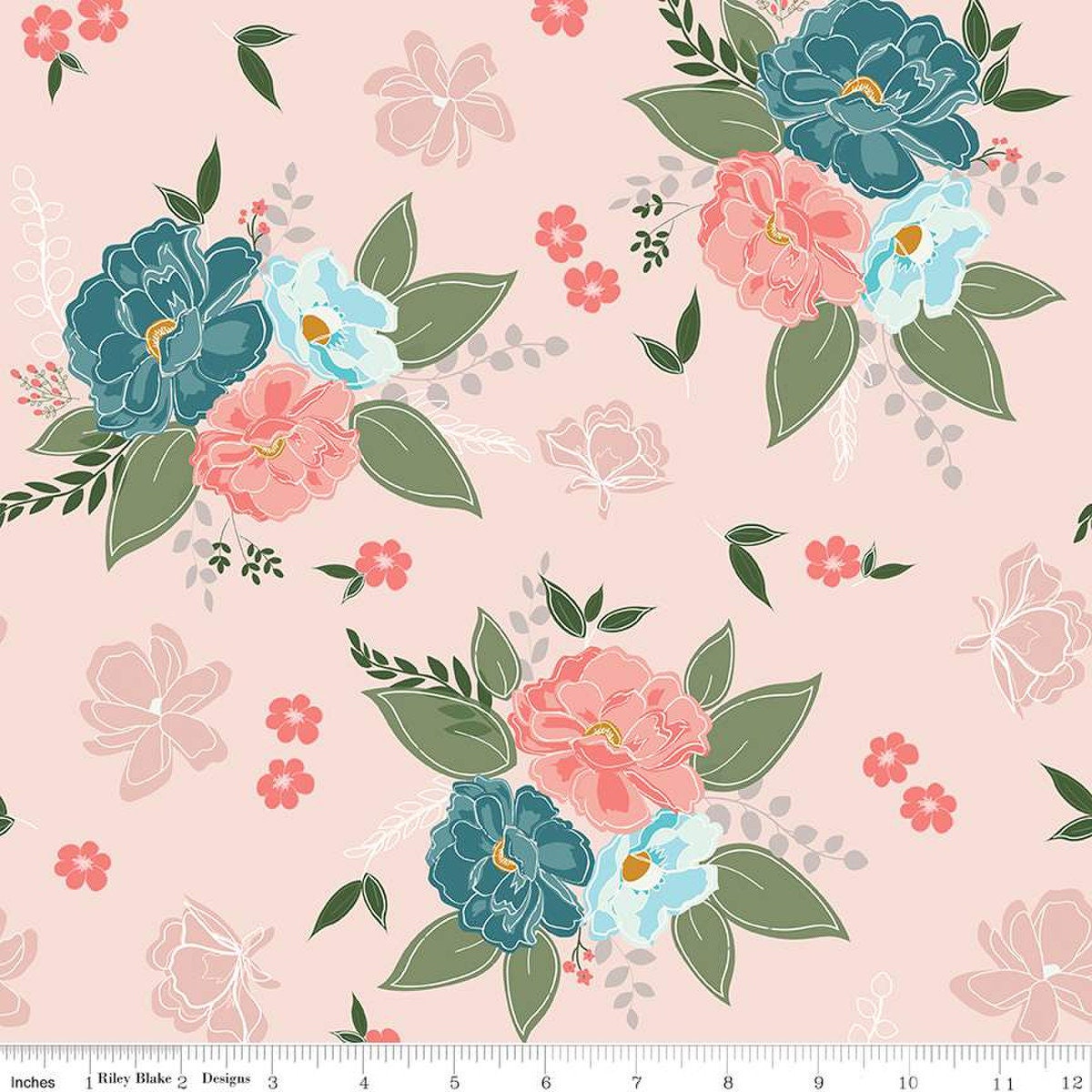 Afternoon Tea Main C14030 Blush by Riley Blake Designs - Floral Flowers -  Quilting Cotton Fabric, image size:1200x1200