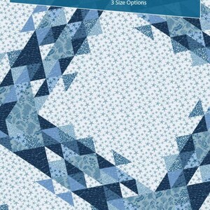 May include: A Studio 180 Friendly Pattern quilt pattern called "Tidal Pool" with a blue and white geometric design. The pattern includes 3 size options. The pattern is by Tamarinis by Tammy Silvers.