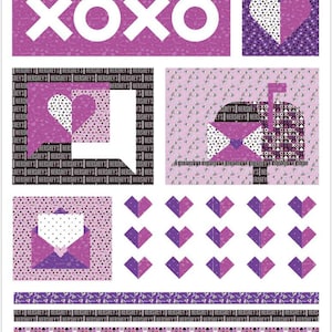 OFERTA Patrón de colcha Love Letters P179 de Corrine Sovey - Riley Blake - INSTRUCCIONES Solo 2 variaciones Unión curva o no curva