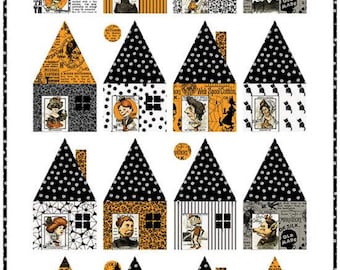SALE Cabin Chills Quilt PATTERN P149 By J. Wecker Frisch - Riley Blake Designs - INSTRUCTIONS only - Halloween Pieced Houses