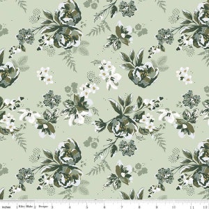Gingham Fields Main C13350 Pistachio - Riley Blake Designs - Floral Flowers - Quilting Cotton Fabric