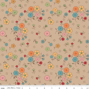 3 Yard Cut - Autumn Floral WIDE BACK WB14673 Tea Dye - Riley Blake Designs - 107/108&quot; Wide - Quilting Cotton Fabric