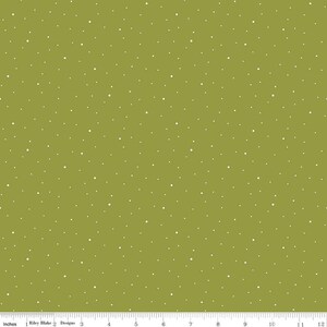 CLEARANCE Dapple Dot C640 Asparagus by Riley Blake Designs - Scattered Pin Dots Dotted Green - Quilting Cotton Fabric