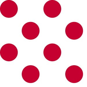 21&quot; End of Bolt - Dots and Stripes and More Large Dot 28894 ZR Red on White - QT Fabrics - Polka Dots Dotted - Quilting Cotton Fabric