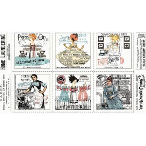 Press On Large Patch PD15252 Panel by Riley Blake Designs - DIGITALLY PRINTED Vintage Advertisements Girl Iron - Quilting Cotton Fabric