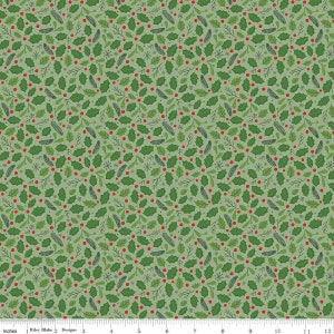 SALE The Magic of Christmas Holly C13643 Leaf - Riley Blake Designs - Leaves Berries - Quilting Cotton Fabric