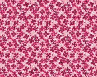 SALE Perennial Clematis C15421 Pink - Riley Blake Designs - Floral Flower Blossoms - Quilting Cotton Fabric