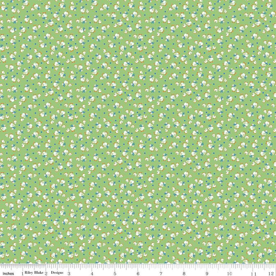 SALE Storytime 30s Ducks C13860 Green - Riley Blake Designs - Ducks ...