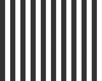 SALE Black and White 1/2 Half Inch Stripe by Riley Blake Designs - Stripes - Quilting Cotton Fabric