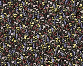 SALE Beautiful Day Floral C10692 Black - Riley Blake Designs - Floral Flowers - Quilting Cotton Fabric