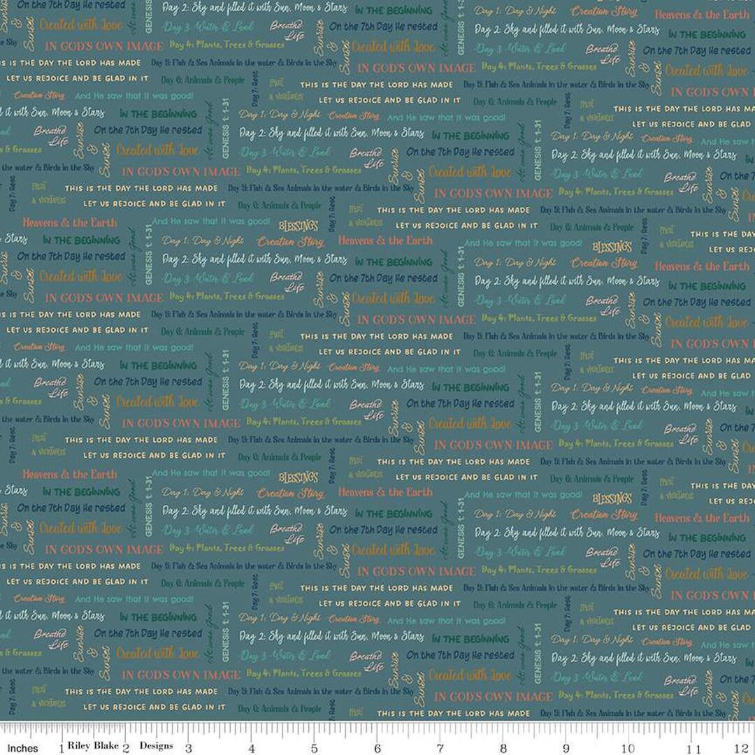 SALE Created With Love It is Written C15974 Ocean - Riley Blake Designs ...