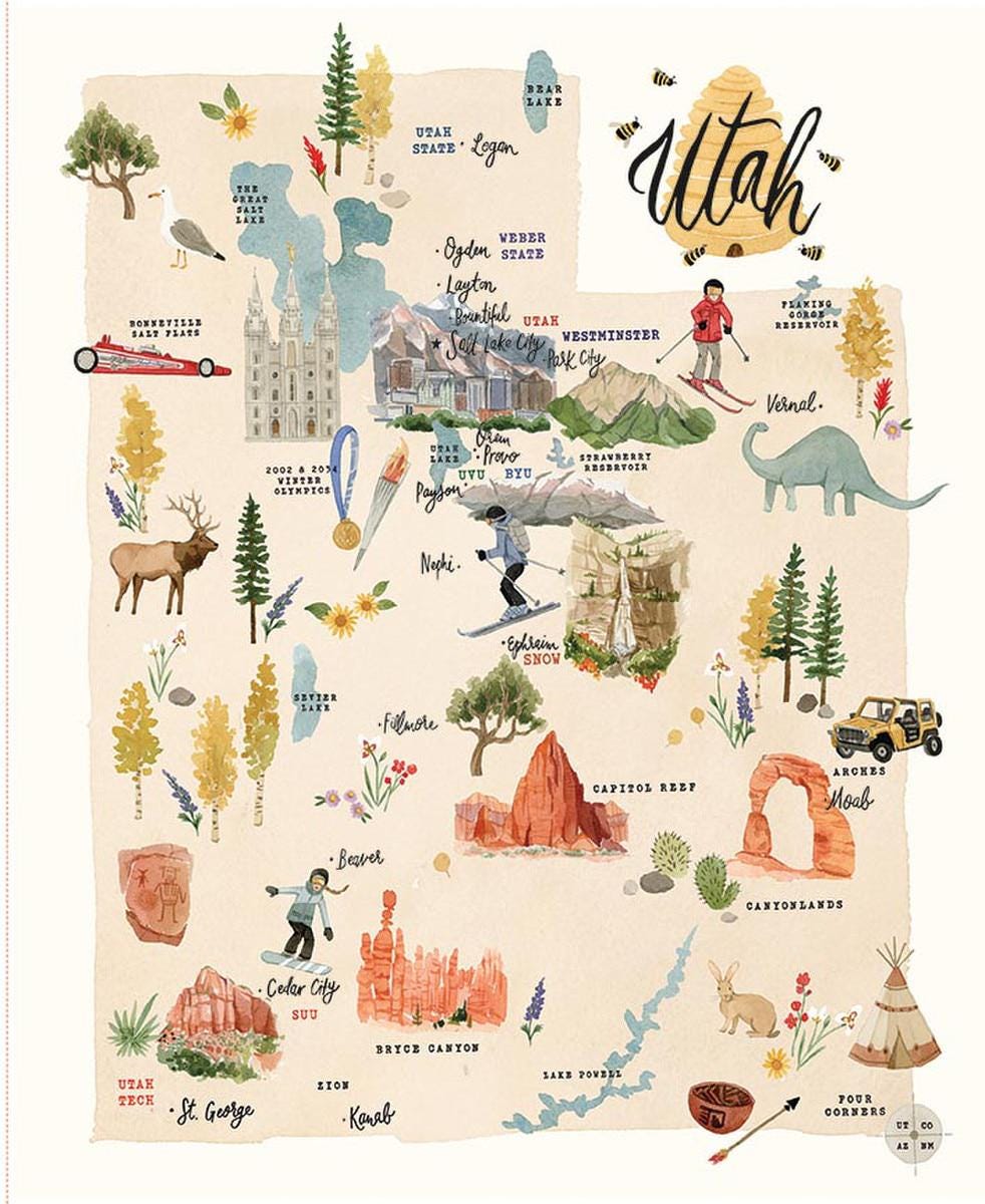 Utah Panel PD17025 - Riley Blake Designs - DIGITALLY PRINTED - Map ...